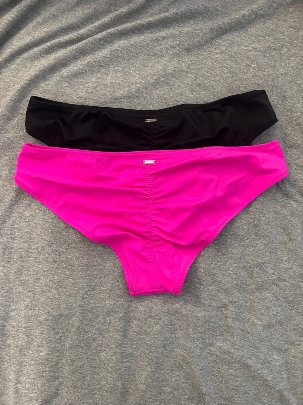 Women's Bikini Bottoms - Black and Hot Pink